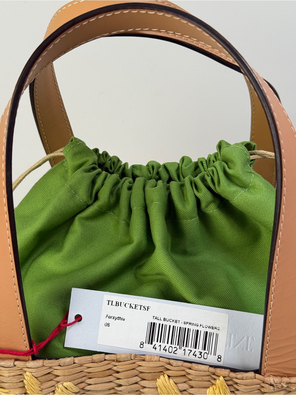Frances Valentine Tall Woven Bucket Bag Forsythia Spring Flowers Katenwt — image 8 of 8